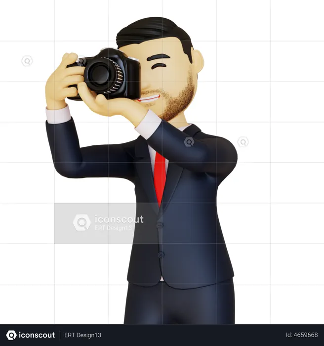 Male Photographer  3D Illustration