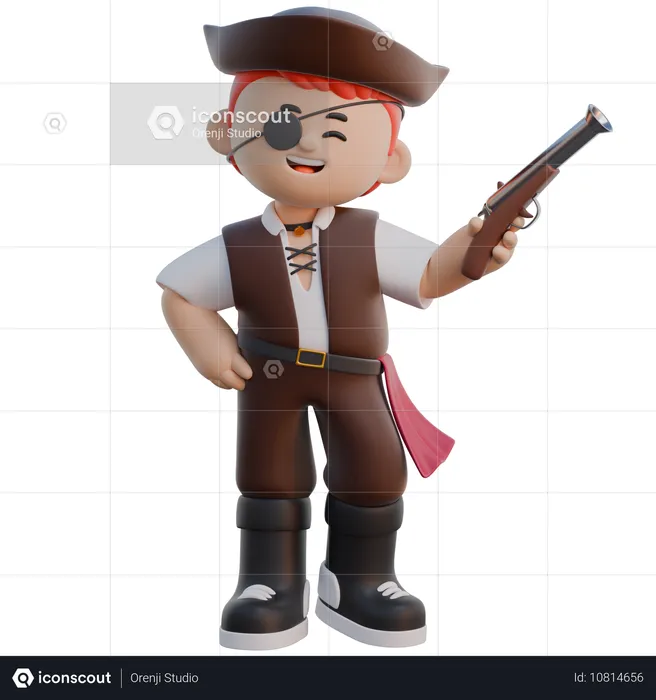 Male Pirate Costume  3D Illustration