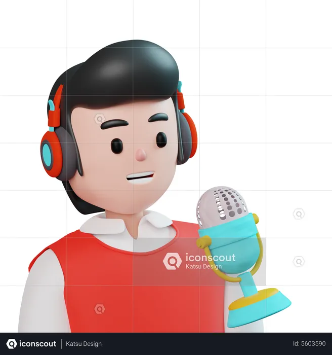Male Podcaster  3D Icon