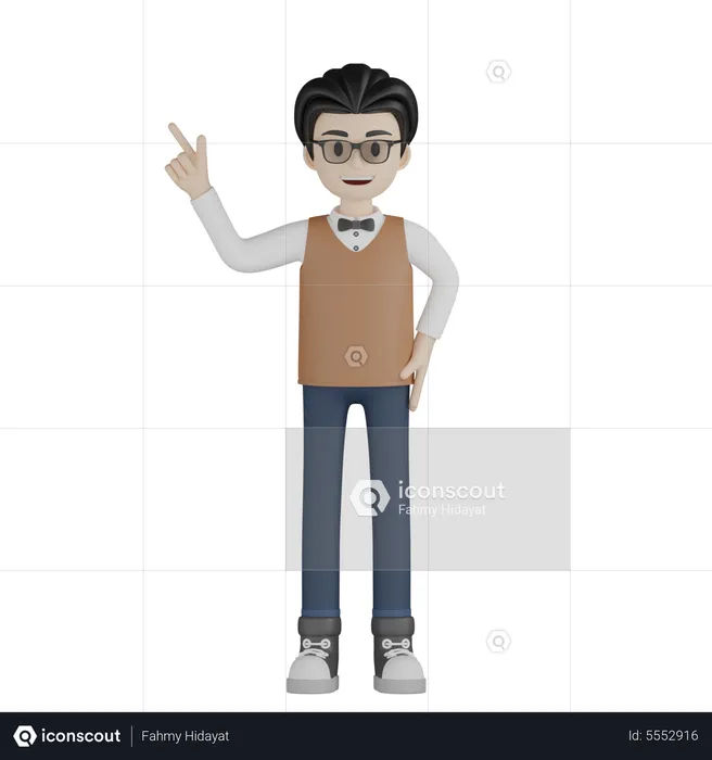 Male Professor Presenting  3D Illustration