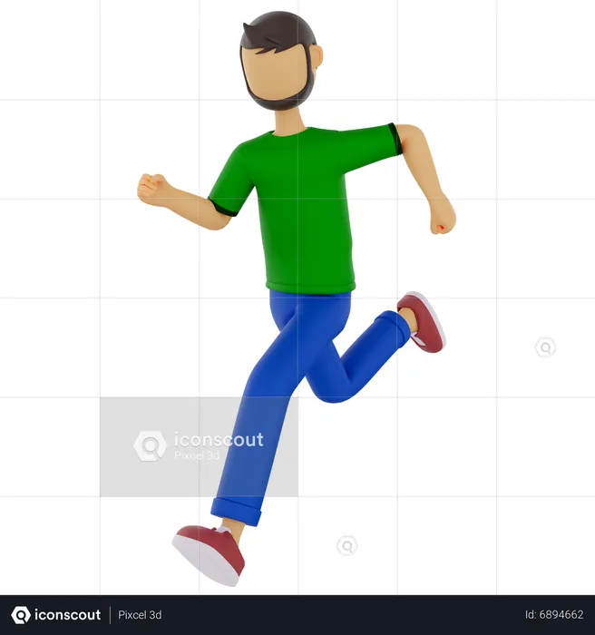 Male Running  3D Illustration