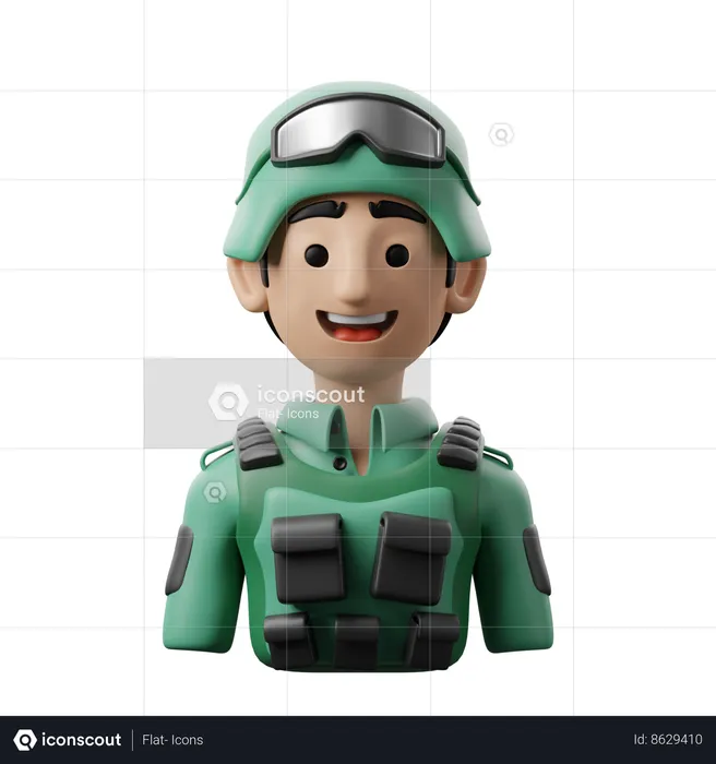 Male Soldier  3D Icon