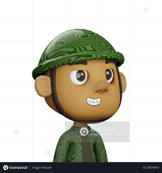 Male Soldier  3D Icon