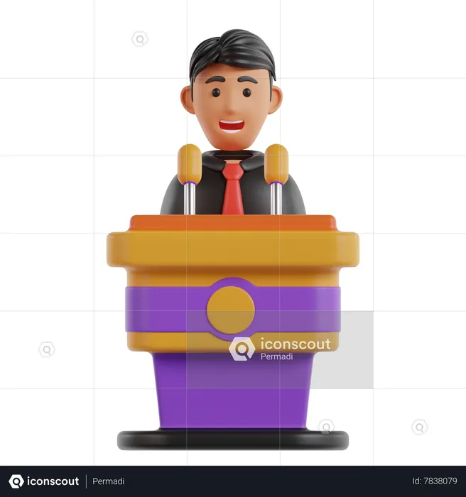 Male Speaker  3D Icon