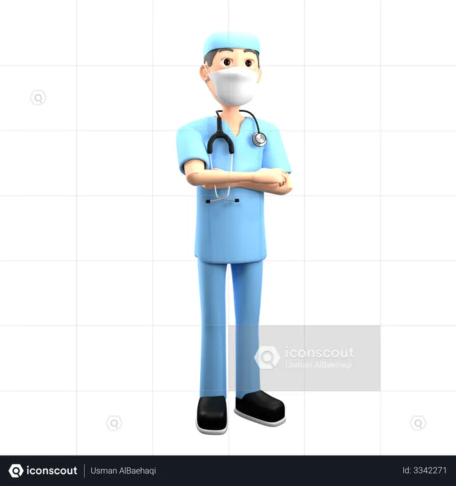 Male Surgeon Doctor  3D Illustration