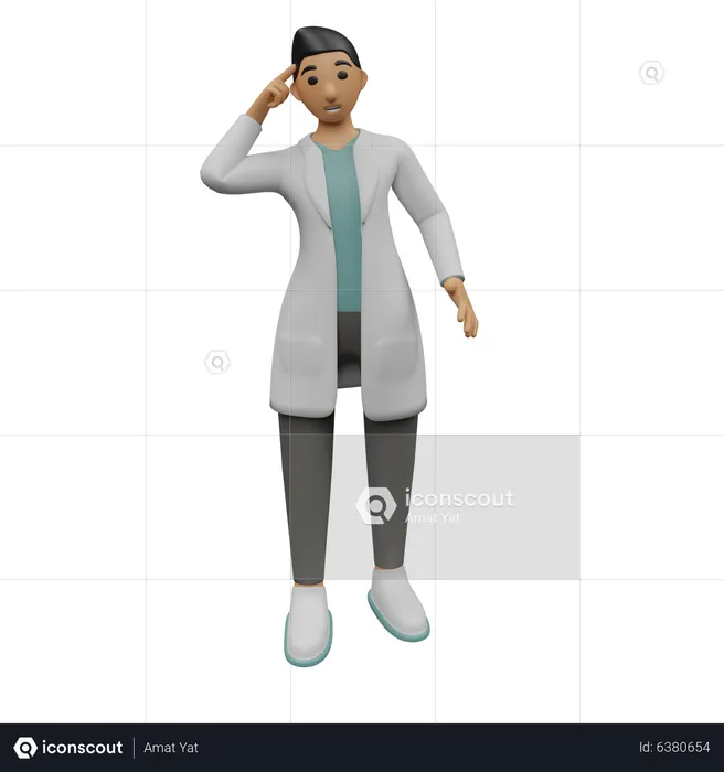 Male surgeon thinking something  3D Icon