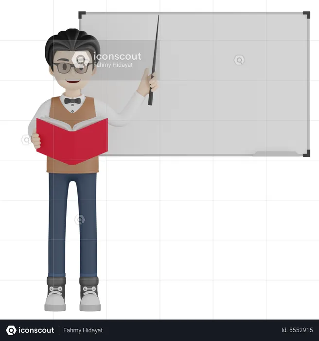 Male Teacher Explaining  3D Illustration