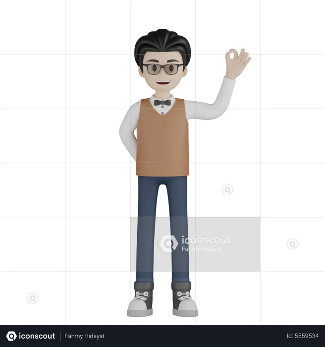 Male Teacher Explaining  3D Illustration
