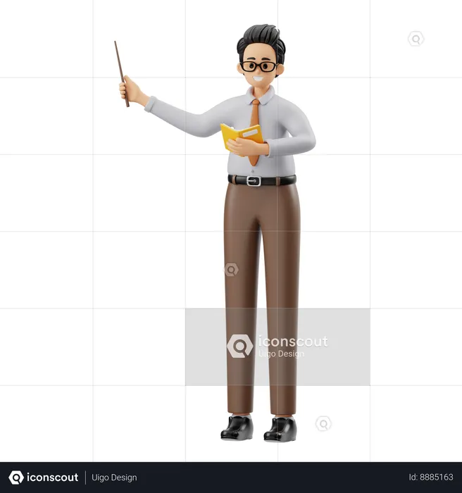 Male Teacher Presentation  3D Illustration