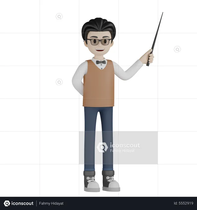 Male Teacher Teaching  3D Icon