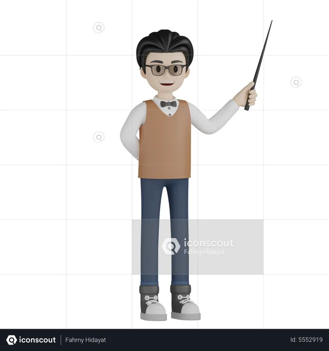 Male Teacher Teaching  3D Illustration