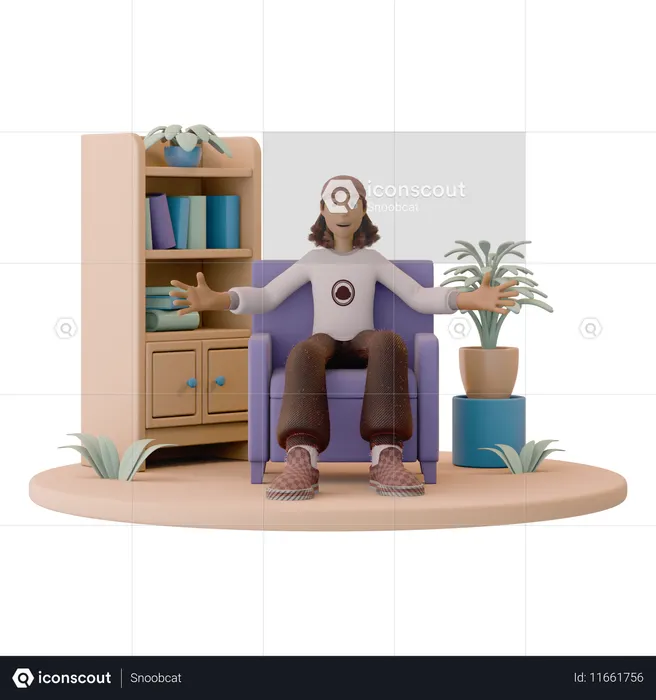 Male Therapist with Open Arms  3D Icon