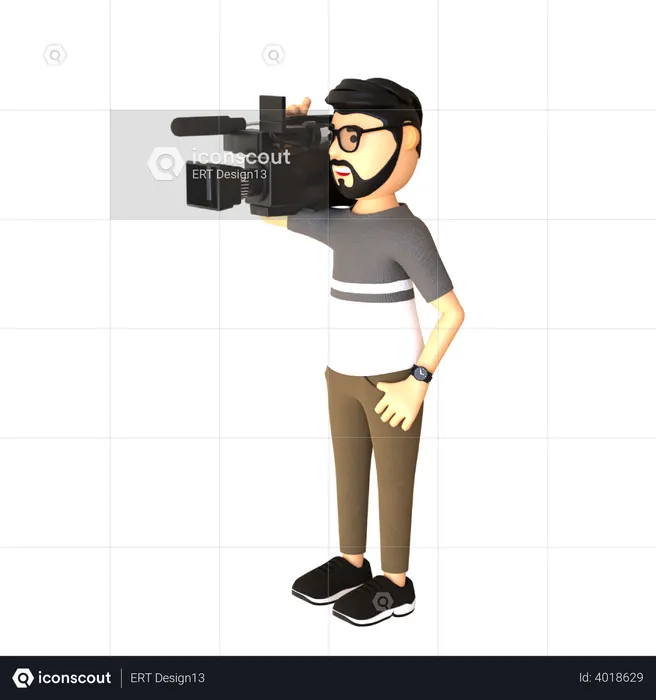 Male videographer  3D Illustration