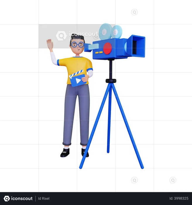 Male videographer  3D Illustration