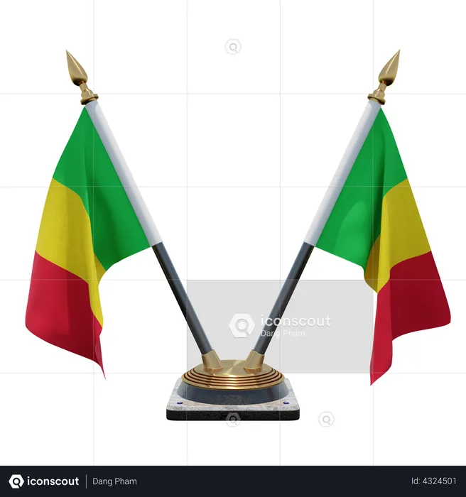 Mali Double Desk Flag Stand Flag 3D Flag