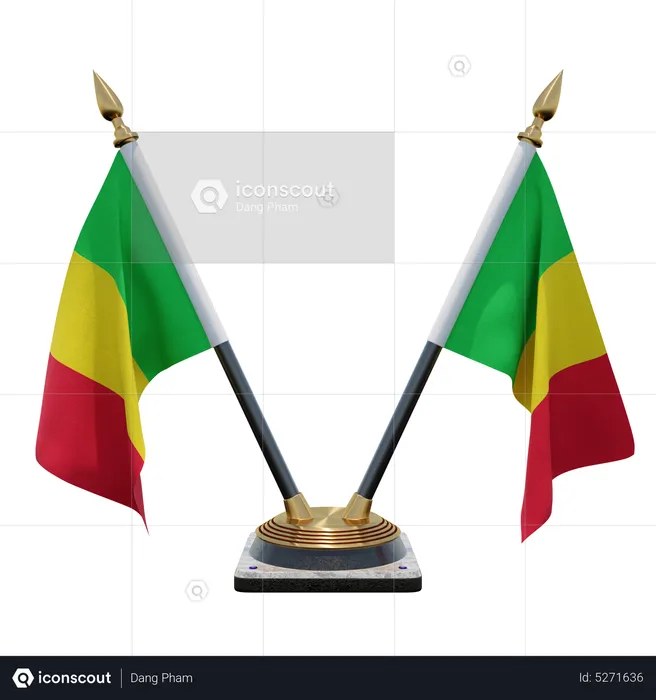 Mali Double (V) Desk Flag Stand Flag 3D Icon