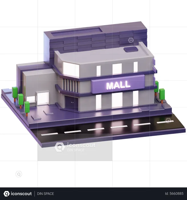 Mall Building  3D Illustration