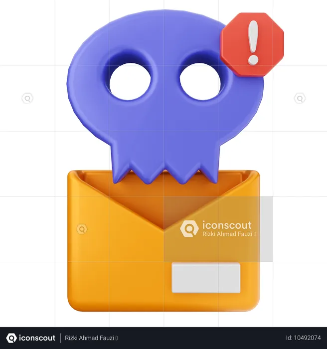 Malware E-Mail Internet Sicherheit  3D Icon