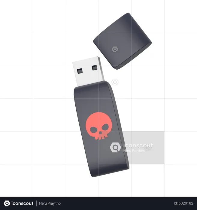 Malware on Flashdisk  3D Icon