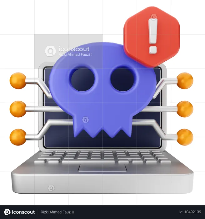 Malware Security Protection  3D Icon