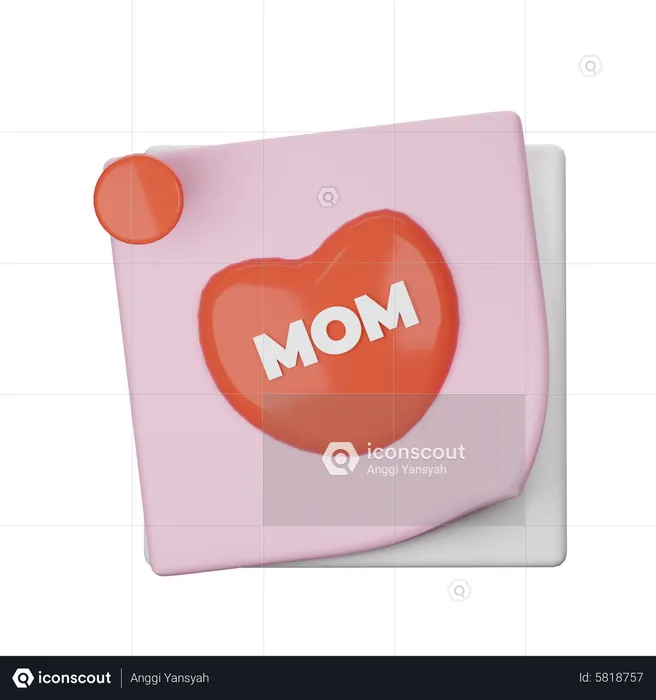 Pegatina de mamá  3D Icon