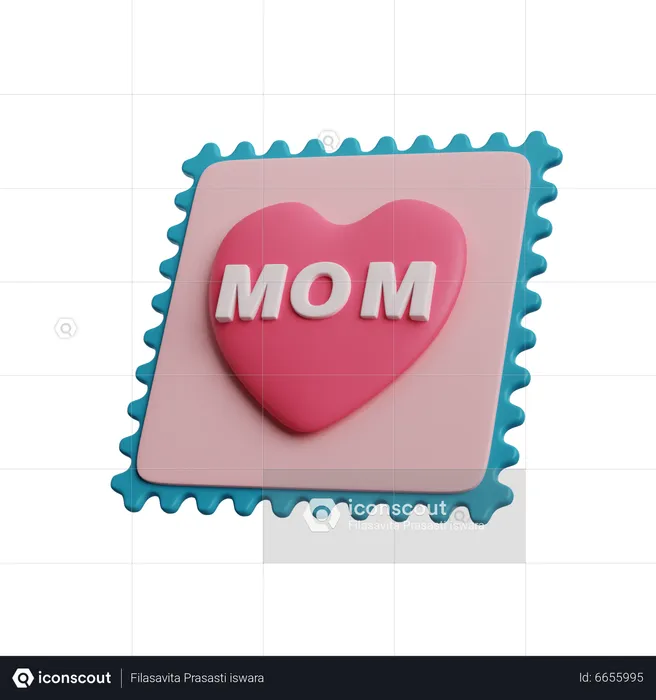Sello postal de mamá  3D Icon