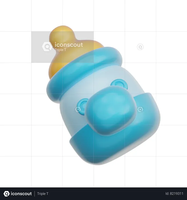 Mamadeira azul  3D Icon