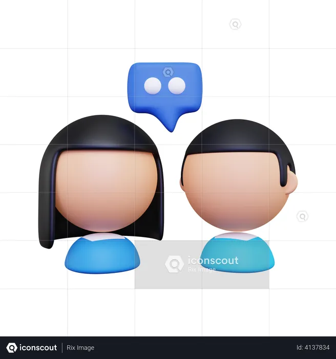 Man and woman doing discussion  3D Illustration
