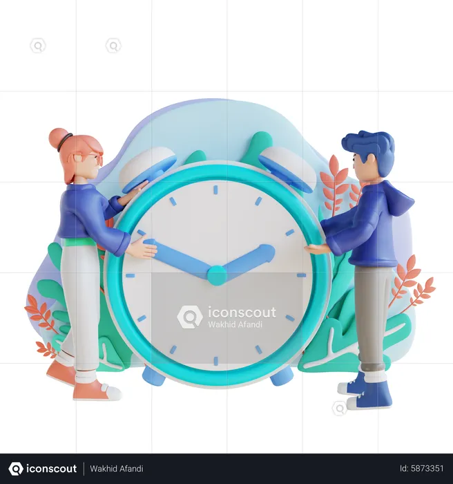 Man and woman making schedule  3D Illustration