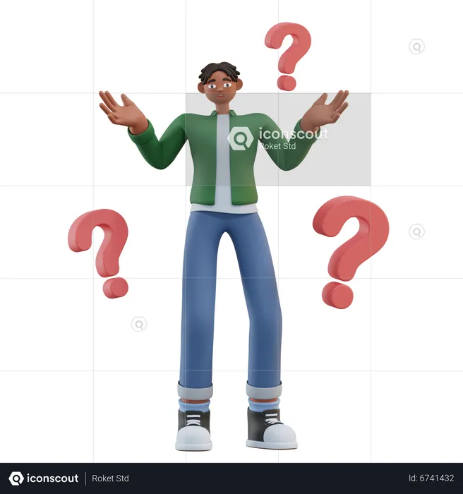 Man asking question  3D Illustration