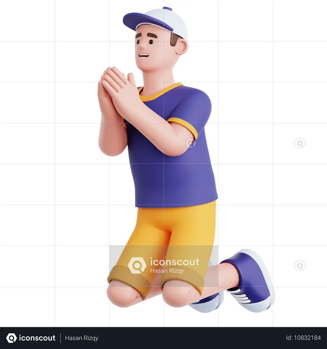 Man Begging  3D Icon