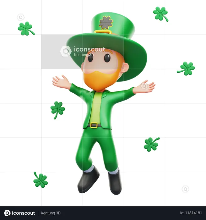 Man Celebrating Patrick's Day  3D Icon