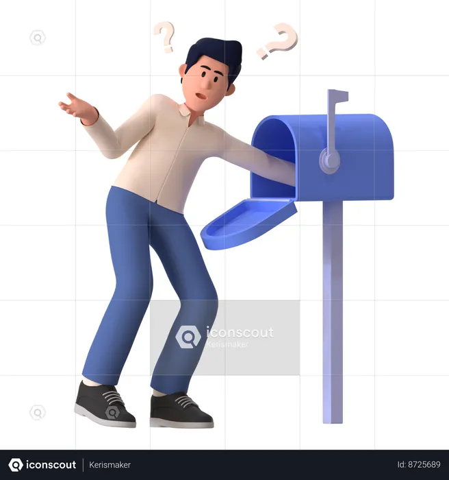 Man Checking No Email  3D Illustration
