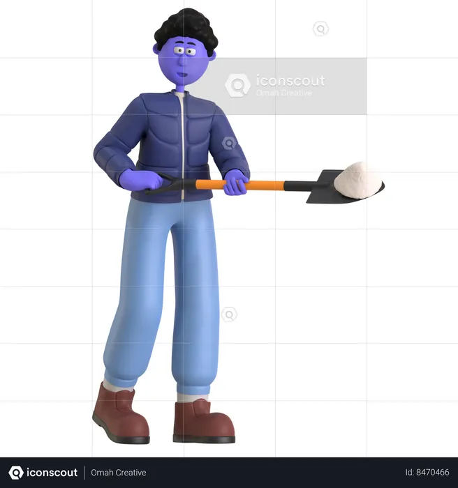 Man Clearing Road With Scope  3D Illustration