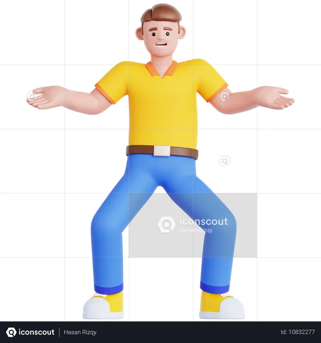 Man Confused  3D Illustration