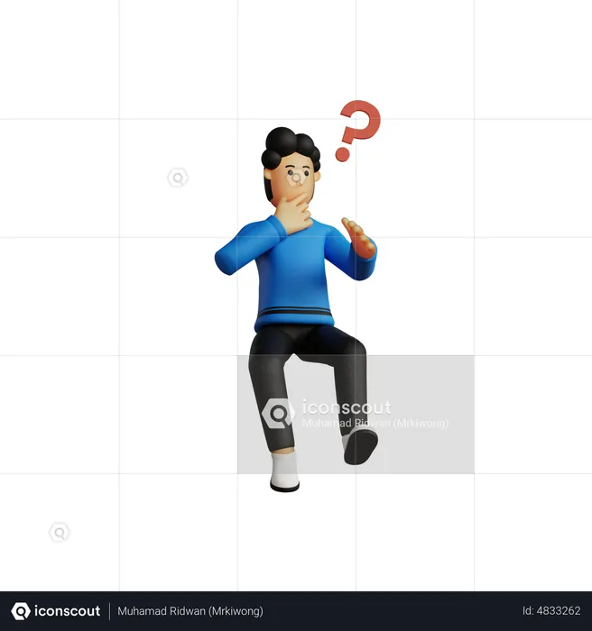 Man confused  3D Illustration