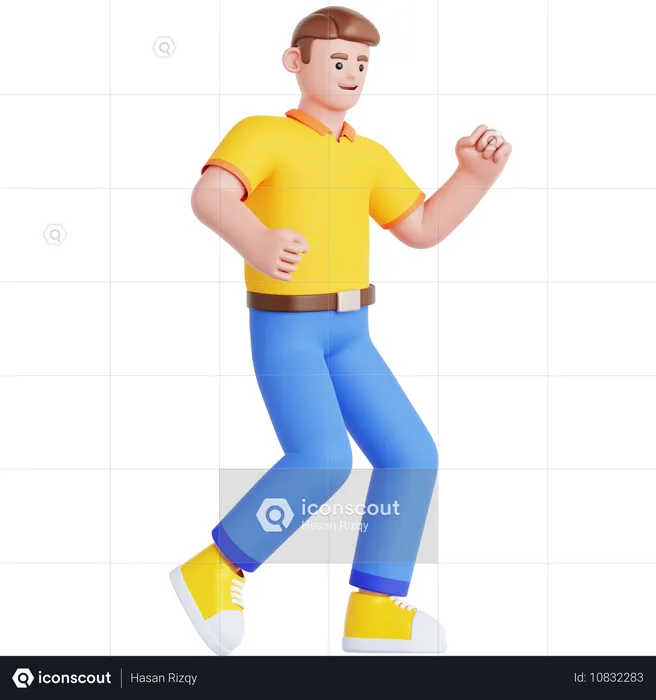 Man Dancing  3D Illustration