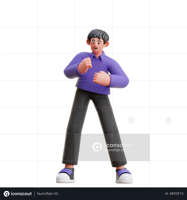 Man dancing in happy mood  3D Illustration