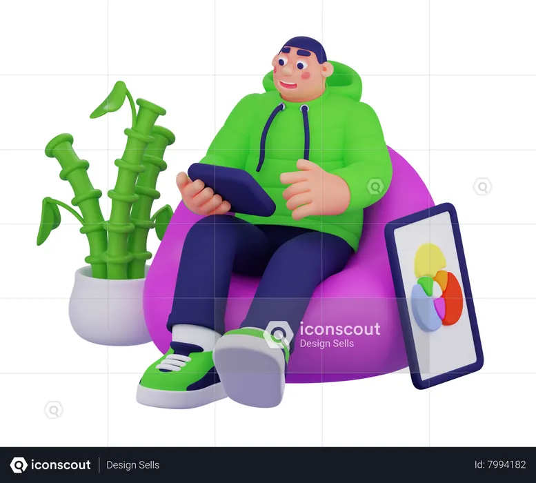 Man Doing Advertising Business  3D Illustration