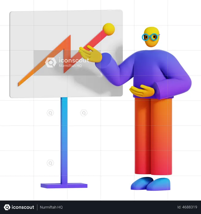 Man doing analysis Presentation  3D Illustration