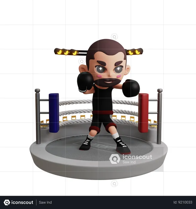 Man Doing Boxing  3D Illustration