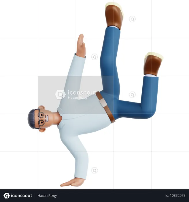 Man Doing Breakdance  3D Illustration