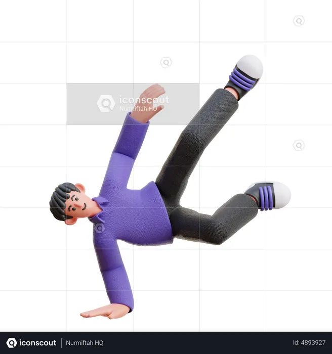 Man Doing breakdancing  3D Illustration