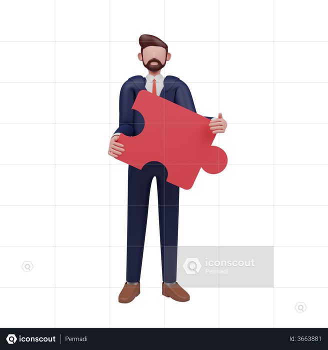 Man doing business solution 3D Illustration