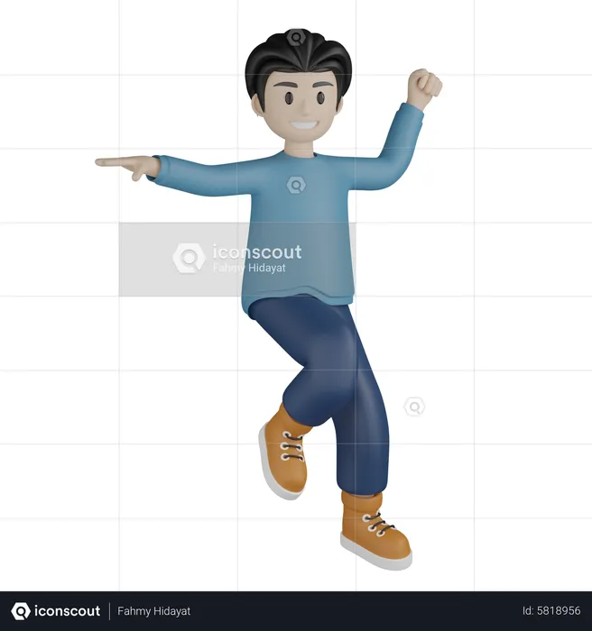 Man doing cheering  3D Illustration