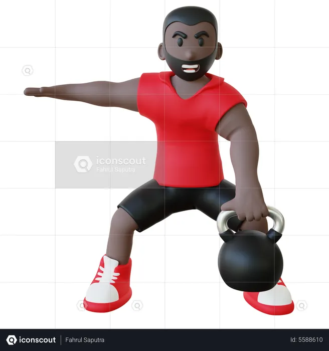 Man Doing Exercise  3D Illustration