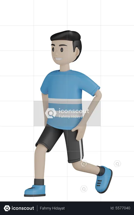 Man Doing Exercise  3D Illustration