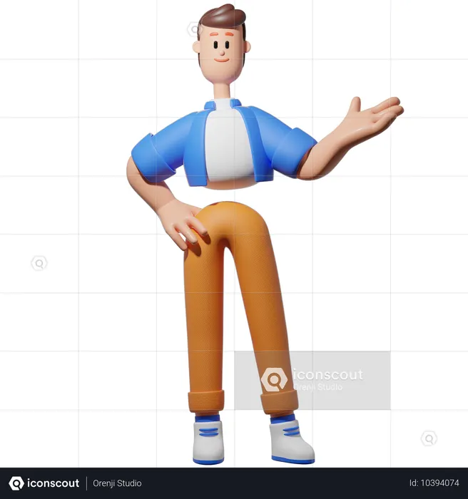 Man Doing Explaining Presentation  3D Illustration