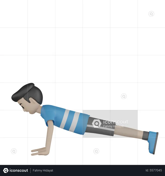 Man Doing Gym Exercise  3D Illustration