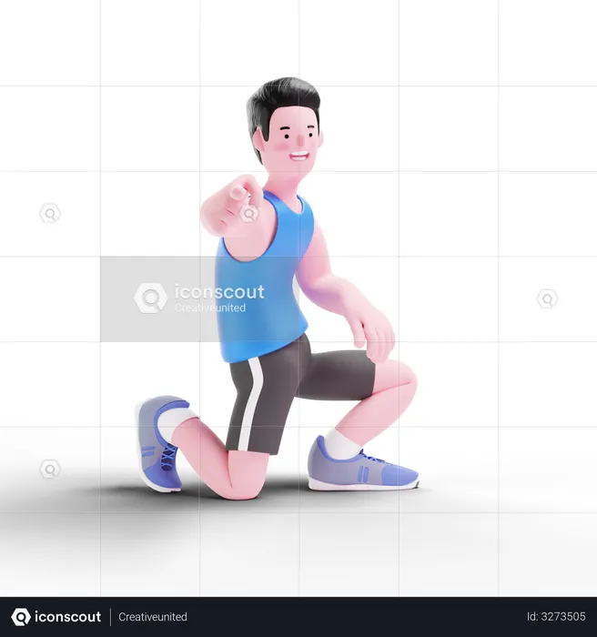Man Doing Hand Exercise  3D Illustration